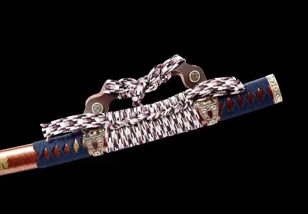 Tachi Sword Fujiwara Damascus Folded Steel Red Saya 藤原 | KatanaSwordArt Katana For Sale 2025