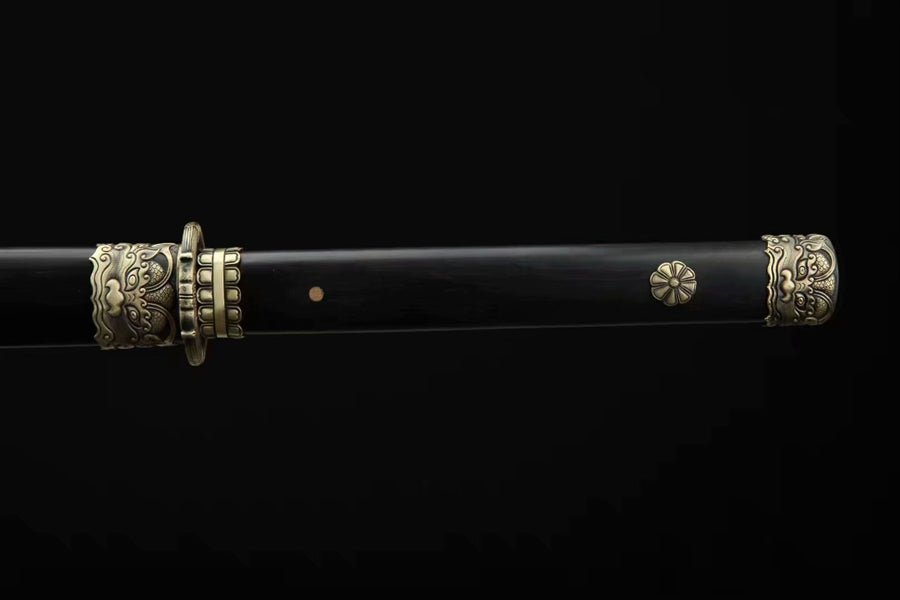 Tang Dao Black Dragon Damascus Folded Clay Tempered Ebony Wood Scabbard 黑螭龍 | KatanaSwordArt Dao For Sale