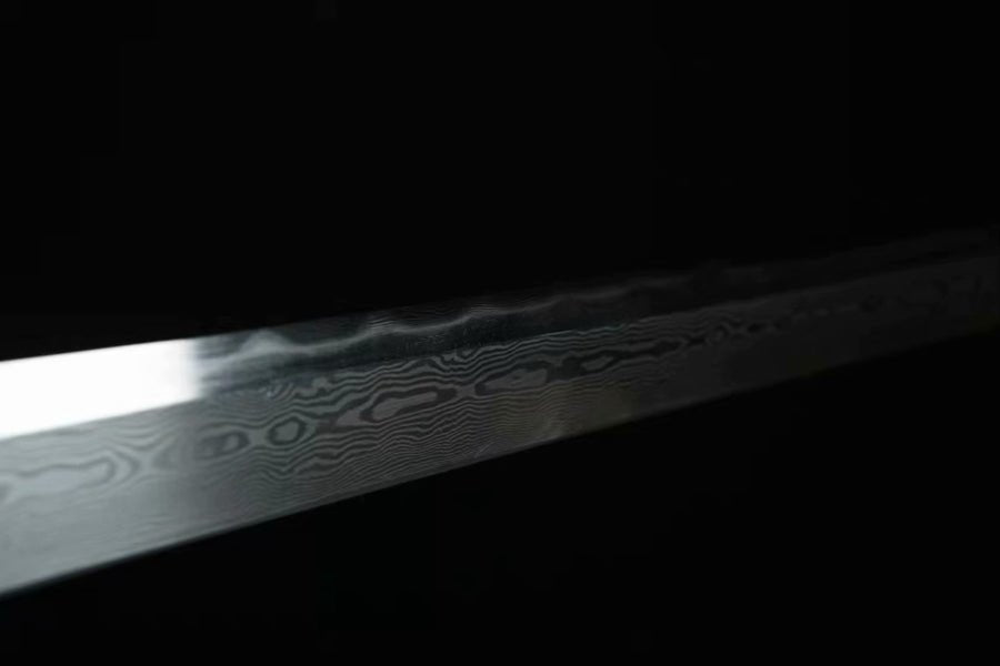 Tang Dao Black Dragon Damascus Folded Clay Tempered Ebony Wood Scabbard 黑螭龍 | KatanaSwordArt Dao For Sale