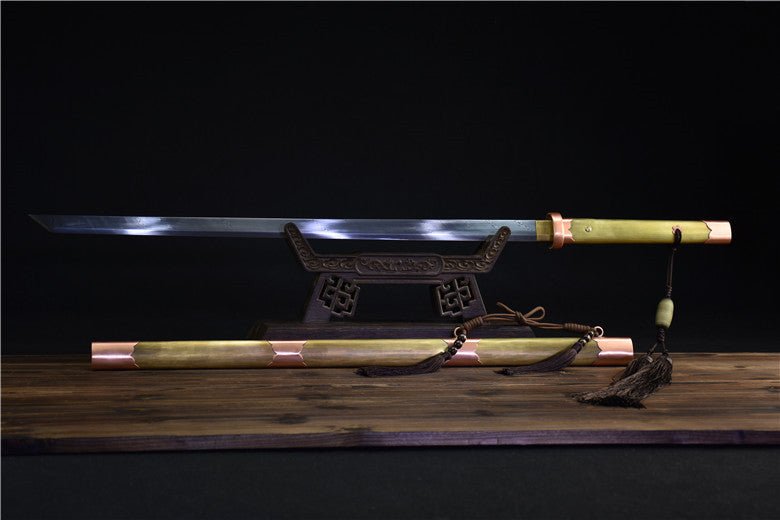 Tang Dao Datang Damascus Folded Brass Scabbard 大唐 | KatanaSwordArt Dao For Sale