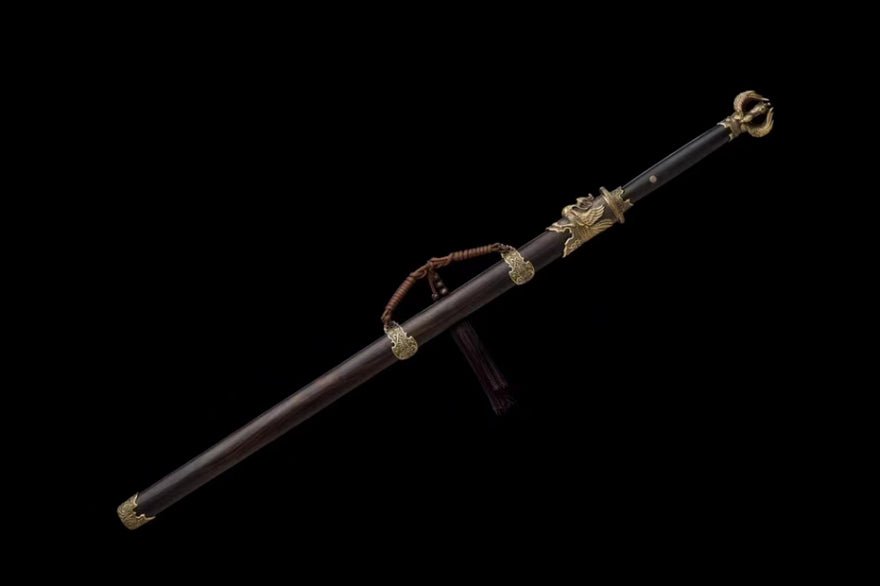 Tang Dao Daxia Damascus Folded Ebony Wood Scabbard 大夏 | KatanaSwordArt Dao For Sale