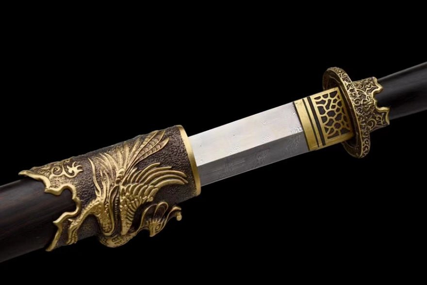Tang Dao Daxia Damascus Folded Ebony Wood Scabbard 大夏 | KatanaSwordArt Dao For Sale