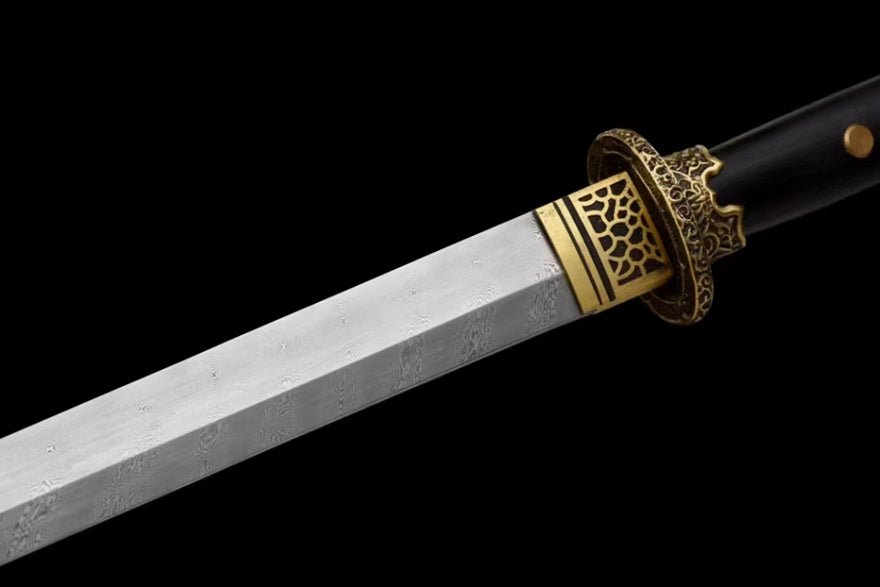 Tang Dao Daxia Damascus Folded Ebony Wood Scabbard 大夏 | KatanaSwordArt Dao For Sale