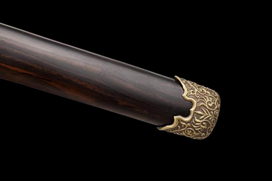 Tang Dao Daxia Damascus Folded Ebony Wood Scabbard 大夏 | KatanaSwordArt Dao For Sale