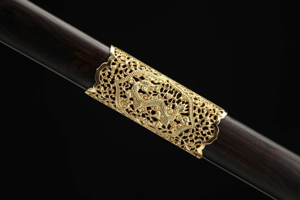 Tang Dao Jinglong Damascus Folded Clay Tempered Ebony Wood Scabbard 精龍 | KatanaSwordArt Dao For Sale