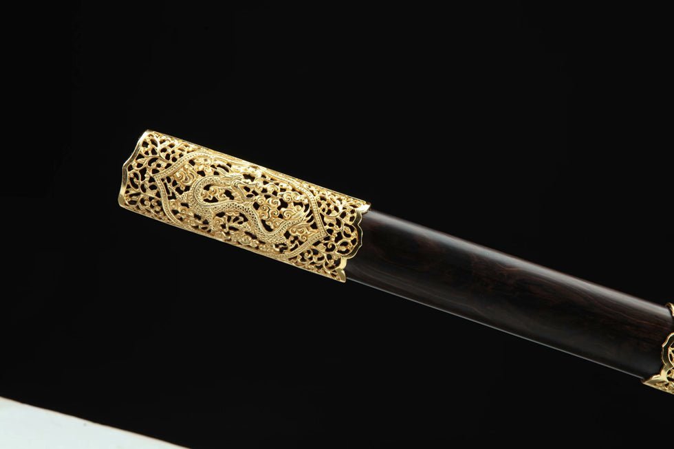 Tang Dao Jinglong Damascus Folded Clay Tempered Ebony Wood Scabbard 精龍 | KatanaSwordArt Dao For Sale