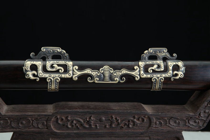 Tang Dao Panlong Damascus Folded Clay Tempered Ebony Wood Scabbard 蟠龍 | KatanaSwordArt Dao For Sale