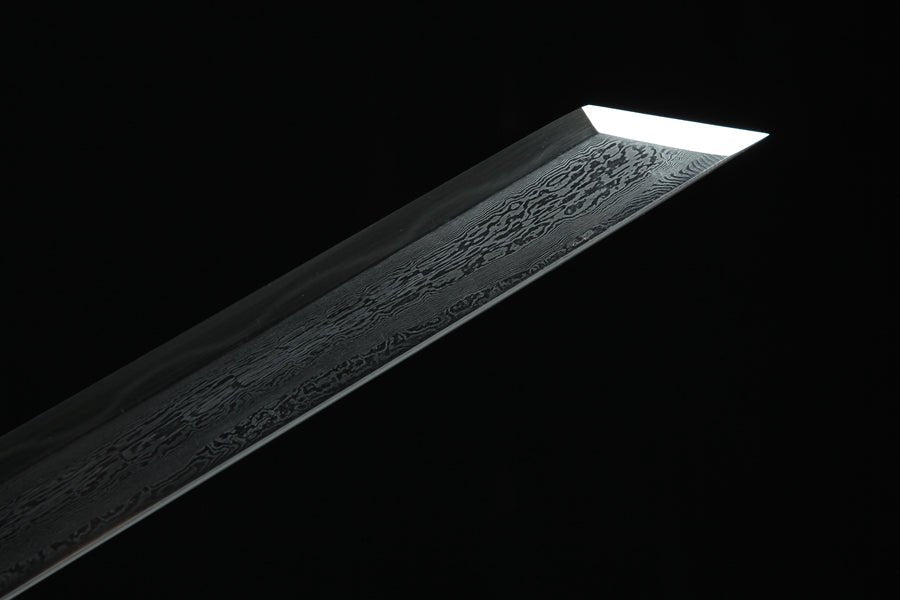 Tang Dao Qibing Damascus Folded Clay Tempered Ebony Wood Scabbard 騎兵 | KatanaSwordArt Dao For Sale