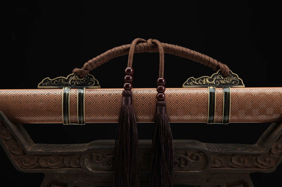 Tang Dao Qingguo Damascus Folded Clay Tempered Brass Scabbard 傾國 | KatanaSwordArt Dao For Sale