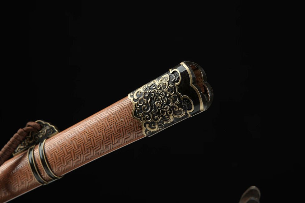 Tang Dao Qingguo Damascus Folded Clay Tempered Brass Scabbard 傾國 | KatanaSwordArt Dao For Sale