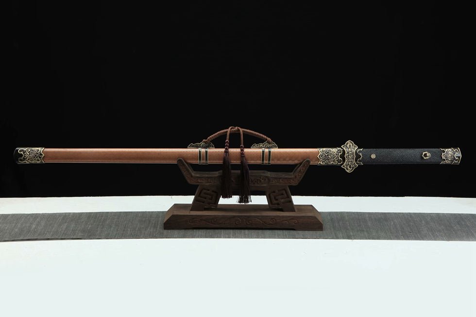 Tang Dao Qingguo Damascus Folded Clay Tempered Brass Scabbard 傾國 | KatanaSwordArt Dao For Sale