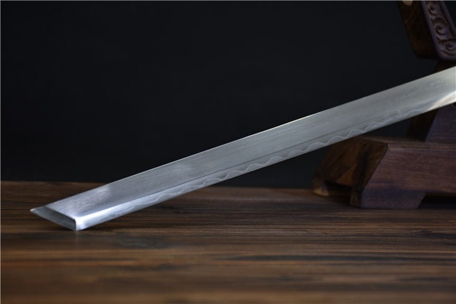 Tang Dao Royal Guard Damascus Folded Clay Tempered Red Ray Skin Scabbard 守衛 | KatanaSwordArt Dao For Sale