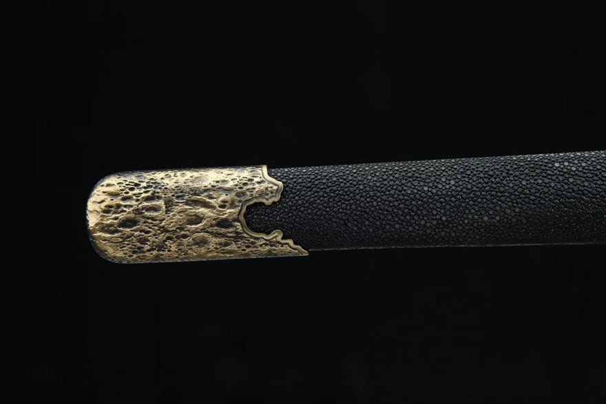 Tang Dao SkyFall Damascus Folded Clay Tempered Black Ray Skin Scabbard 天隕 | KatanaSwordArt Dao For Sale