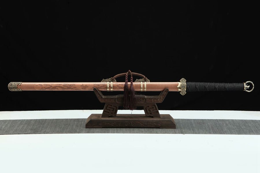 Tang Dao Xizhu Damascus Folded Clay Tempered Bronze Scabbard 戲珠 | KatanaSwordArt Dao For Sale