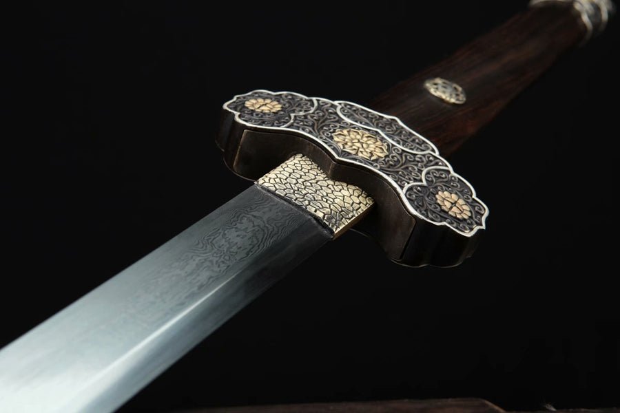 Tang Dao Xuanzong Damascus Folded Clay Tempered Ebony Wood Scabbard 玄宗 | KatanaSwordArt Dao For Sale
