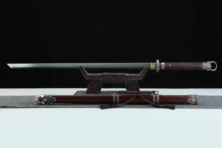 Tang Dao Yuhuan Damascus Folded Clay Tempered Rosewood Scabbard 玉環 | KatanaSwordArt Dao For Sale