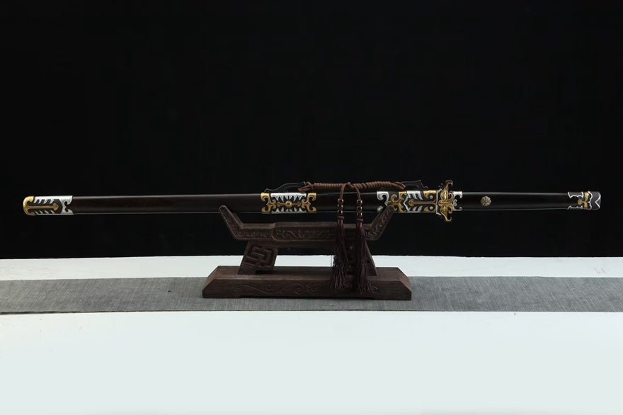 Tang Dao Zhonghua Damascus Folded Clay Tempered Ebony Wood Scabbard 中華 | KatanaSwordArt Dao For Sale