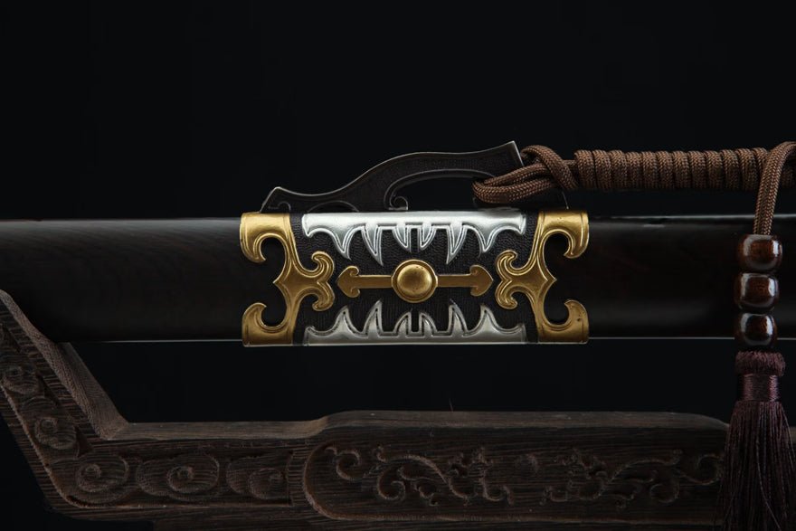 Tang Dao Zhonghua Damascus Folded Clay Tempered Ebony Wood Scabbard 中華 | KatanaSwordArt Dao For Sale