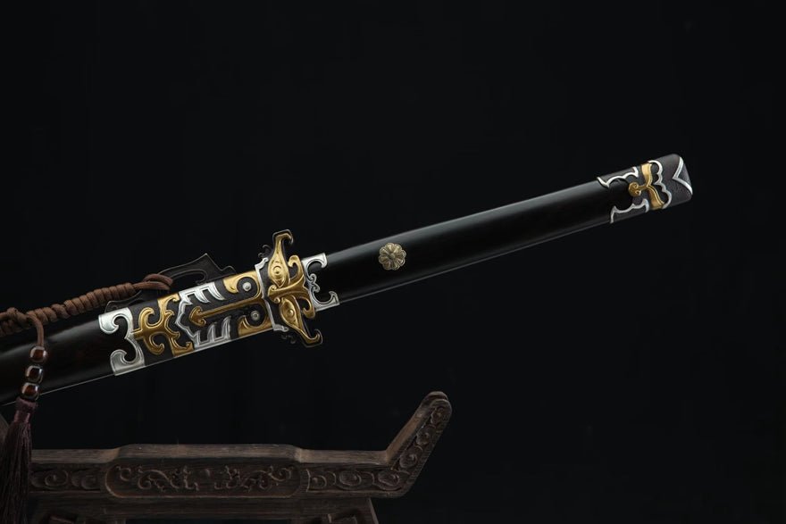 Tang Dao Zhonghua Damascus Folded Clay Tempered Ebony Wood Scabbard 中華 | KatanaSwordArt Dao For Sale