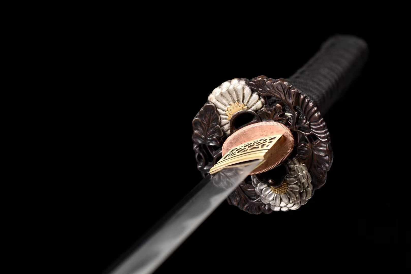 Wakizashi Sword Hua Kai Damascus Folded Clay Tempered 花开 | KatanaSwordArt Wakizashi For Sale 2025