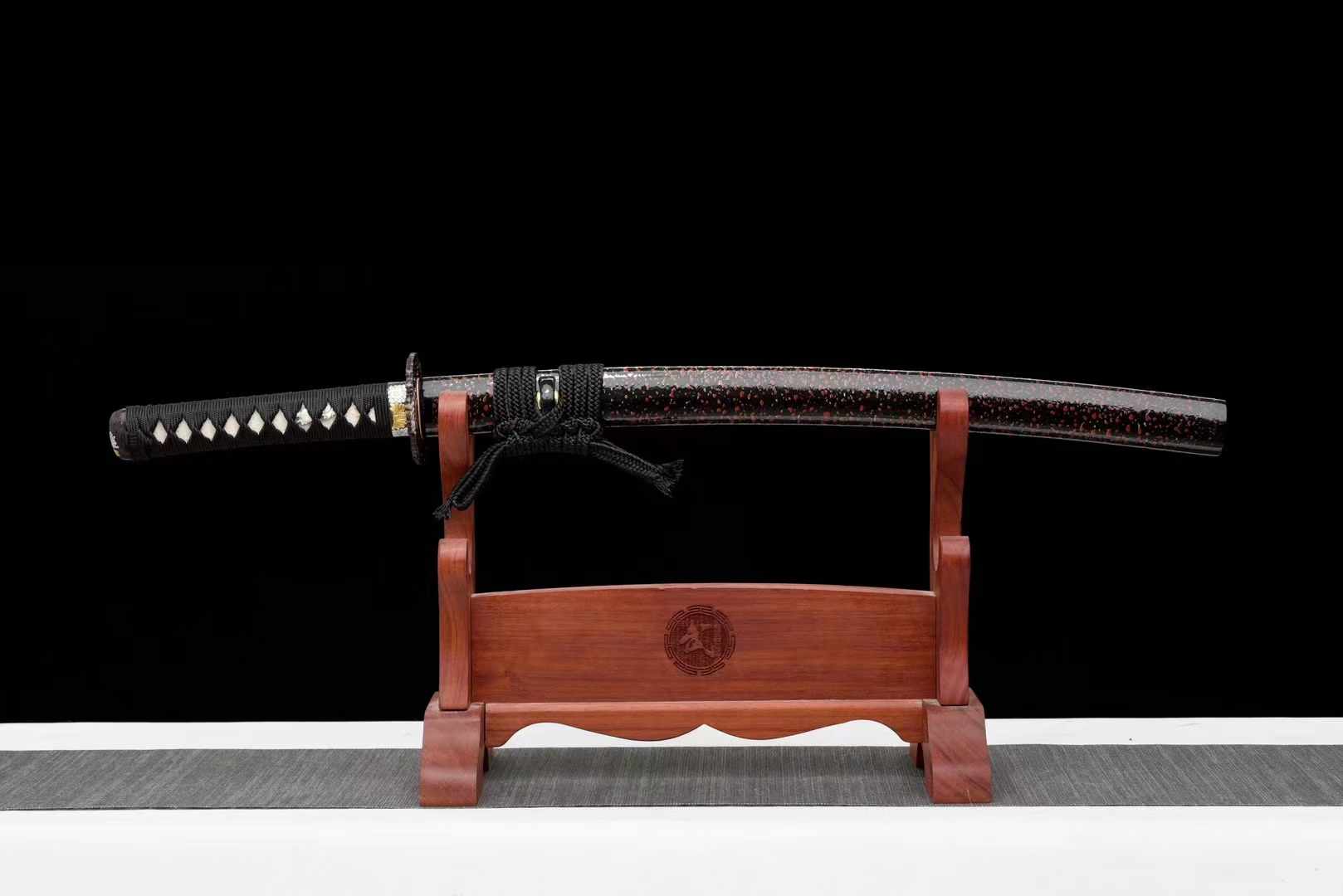 Wakizashi Sword Hua Kai Damascus Folded Clay Tempered 花开 | KatanaSwordArt Wakizashi For Sale 2025