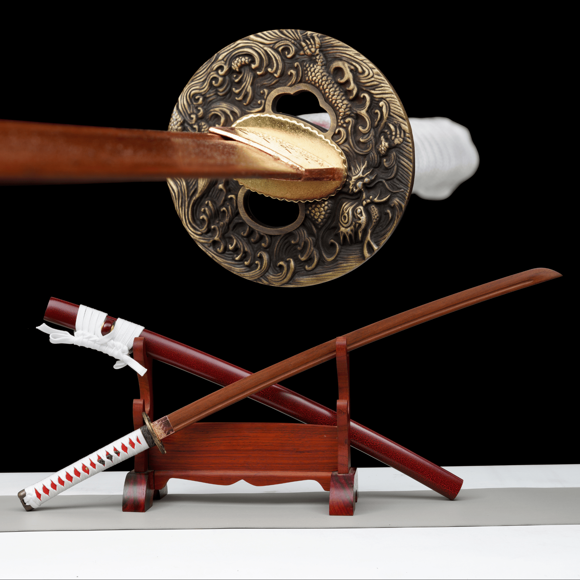 Wooden Katana Crimson Spirit Red Saya 朱靈 | KatanaSwordArt Wooden Katana For Sale 2025