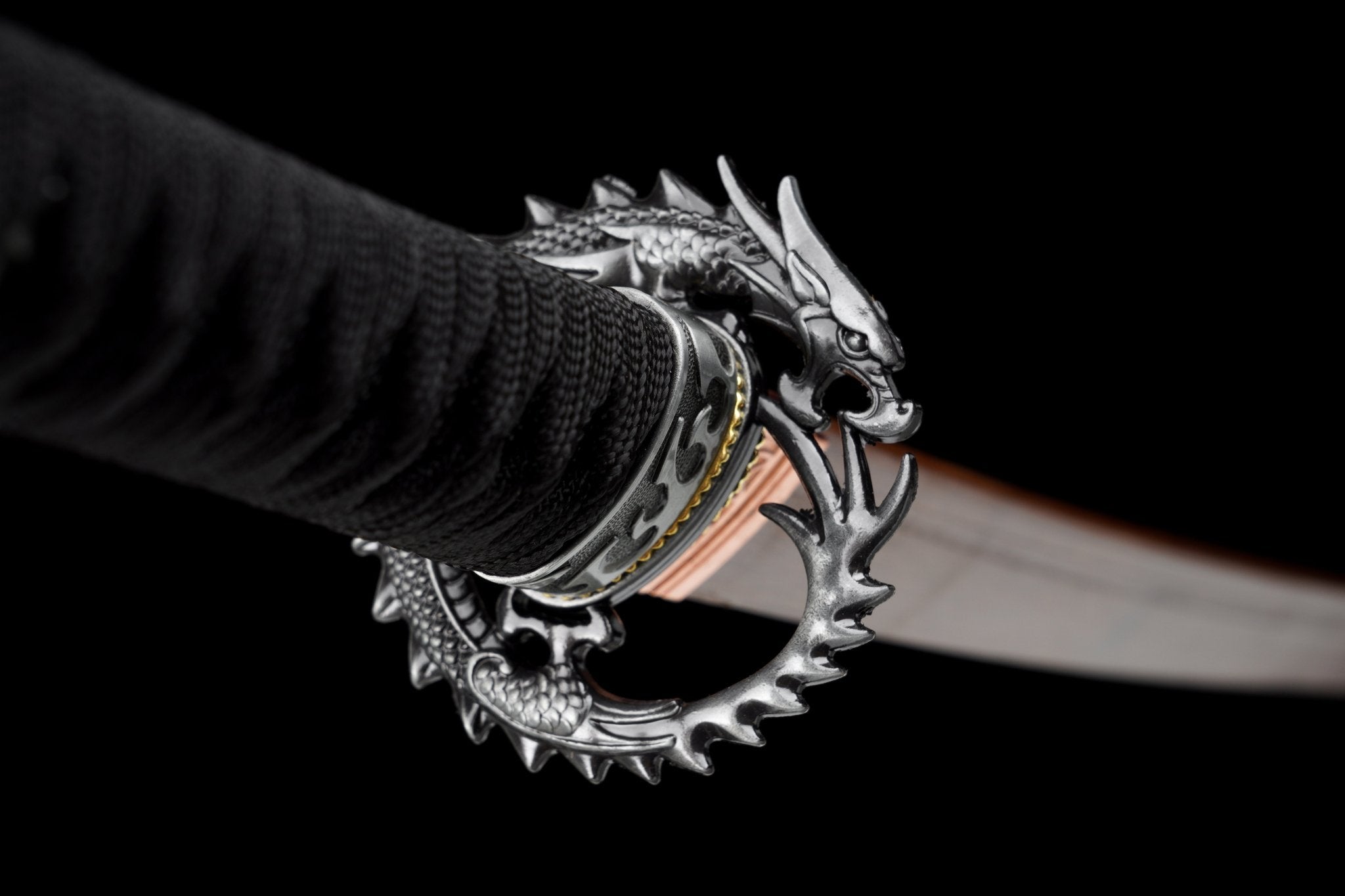 Wooden Katana Dragon Shadow Gold Streaked Gloss Black Saya 龍影 | KatanaSwordArt Wooden Katana For Sale 2025