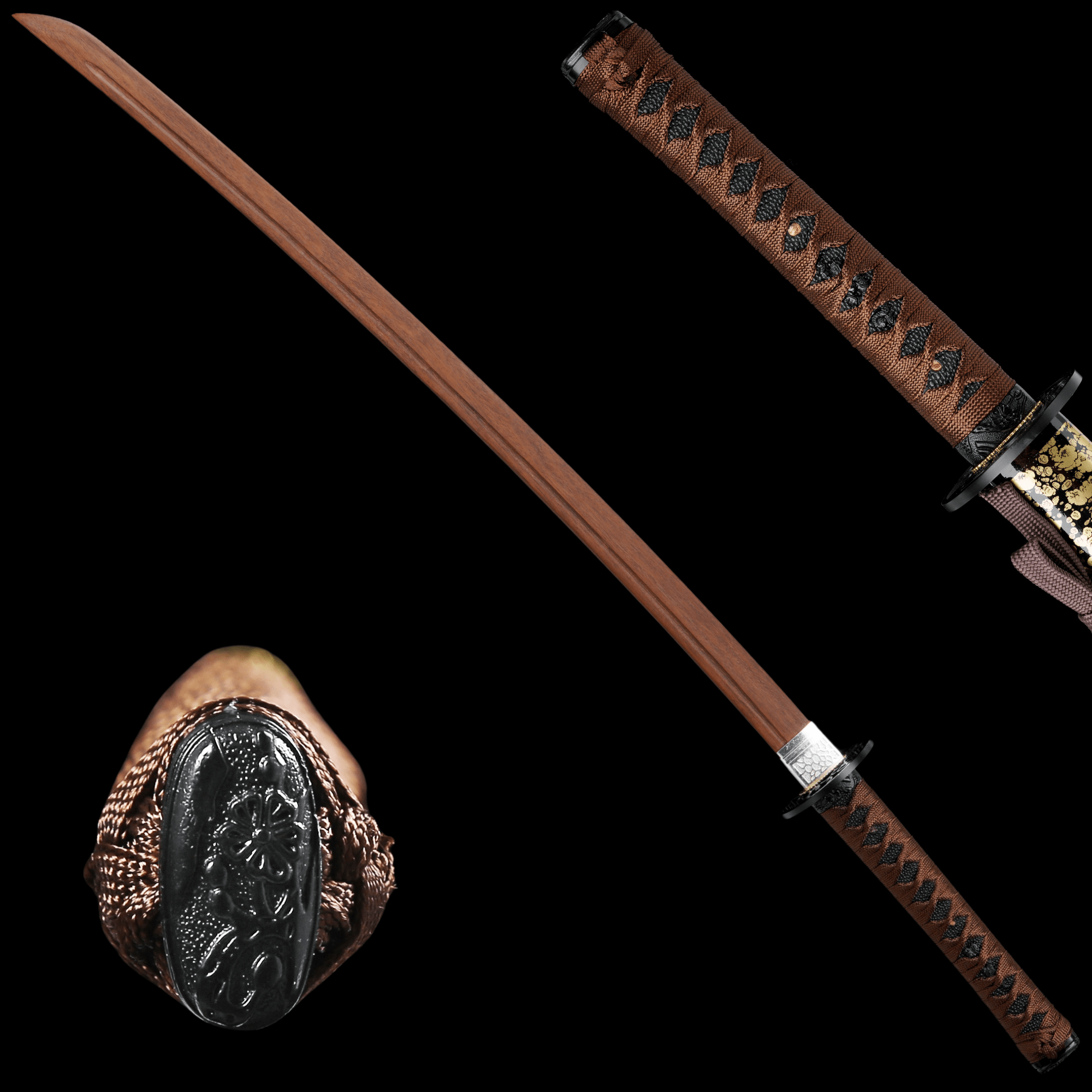 Wooden Katana Ember Leaf Gold Flecked Saya 燼葉 | KatanaSwordArt Wooden Katana For Sale 2025