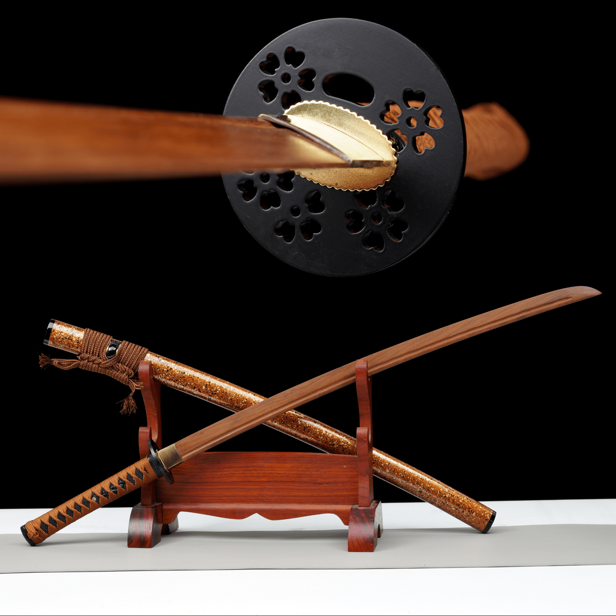 Wooden Katana Ember Orange Speckle Saya 燼刃 | KatanaSwordArt Wooden Katana For Sale 2025