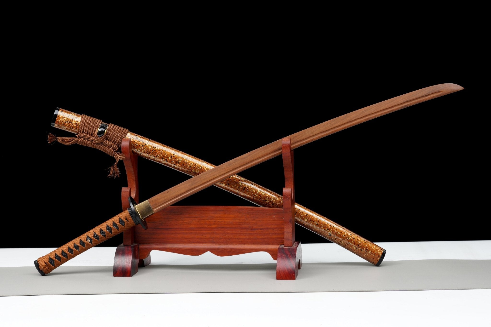 Wooden Katana Ember Orange Speckle Saya 燼刃 | KatanaSwordArt Wooden Katana For Sale 2025