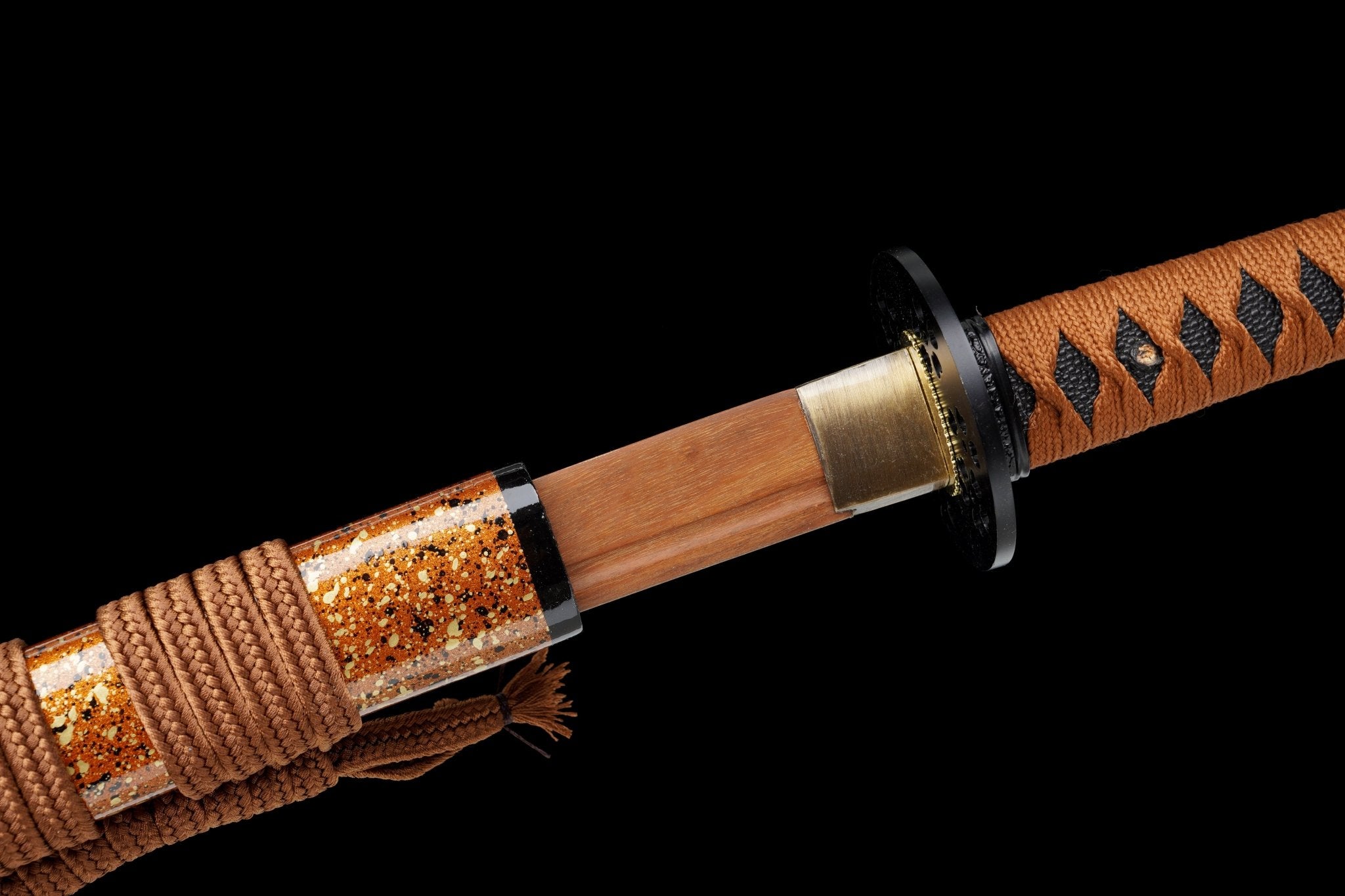 Wooden Katana Ember Orange Speckle Saya 燼刃 | KatanaSwordArt Wooden Katana For Sale 2025