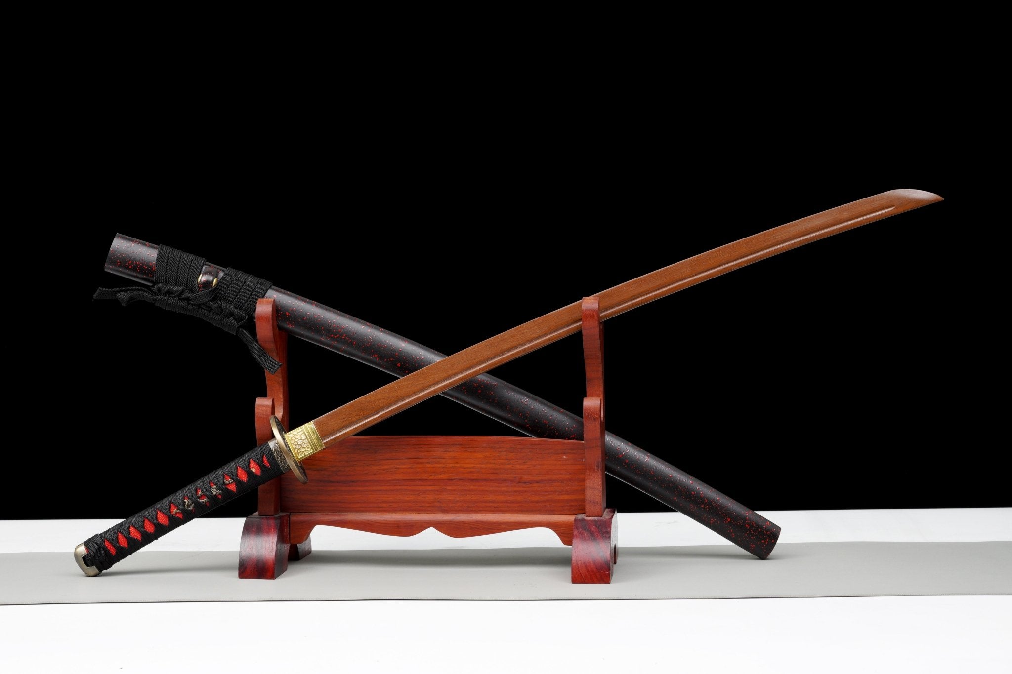 Wooden Katana Kagutsuchi Red Speckled Saya 炎刃 | KatanaSwordArt Wooden Katana For Sale 2025