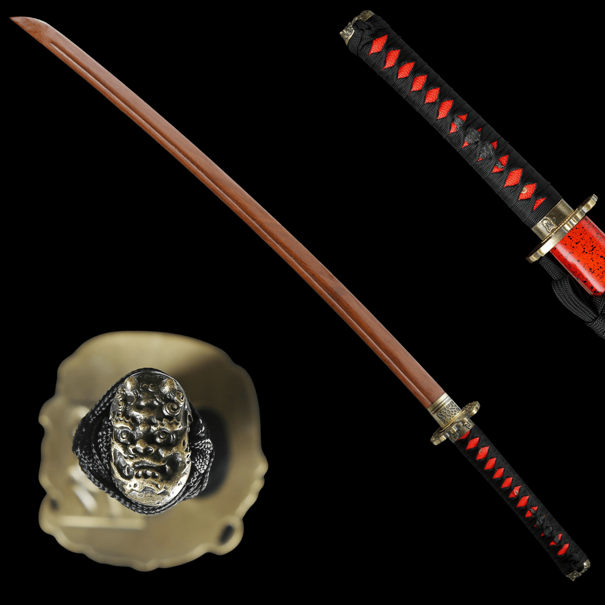 Wooden Katana Scarlet Demon Crimson Lacquer Saya 緋鬼 | KatanaSwordArt Wooden Katana For Sale 2025