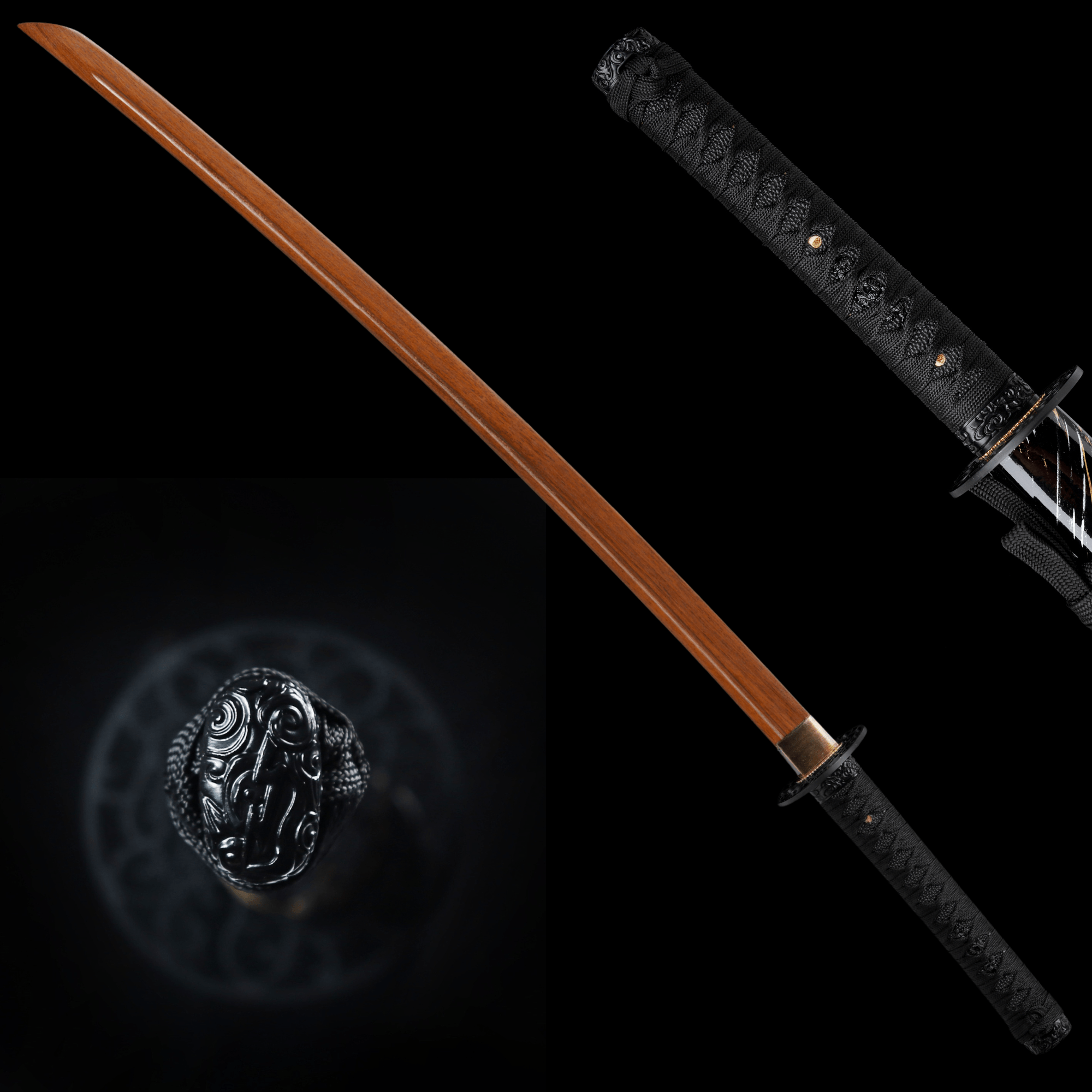 Wooden Katana Whispering Vines Gold Silver Streaked Saya 風籐 | KatanaSwordArt Wooden Katana For Sale 2025