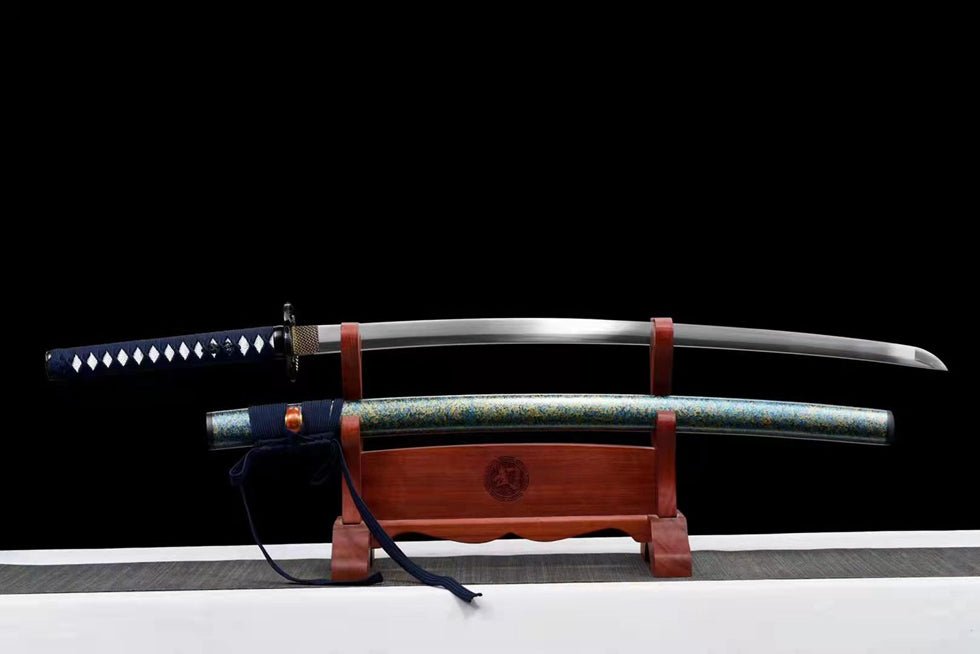 Katana Amber Manganese Steel Blue Saya 琥珀 | KatanaSwordArt Katana For Sale