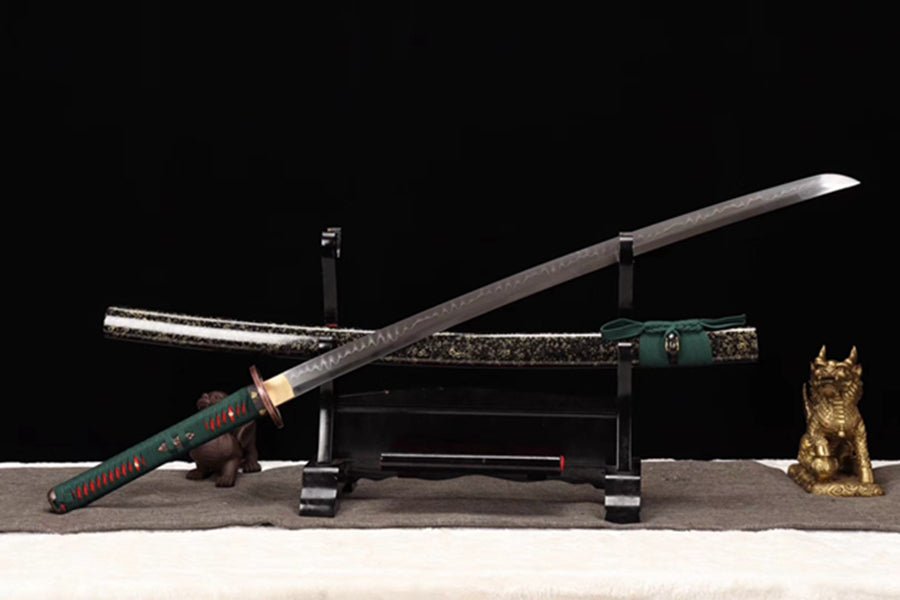 Katana Anye T10 Clay Tempered Green Tsuka Ito 暗夜 | KatanaSwordArt Katana For Sale 2025