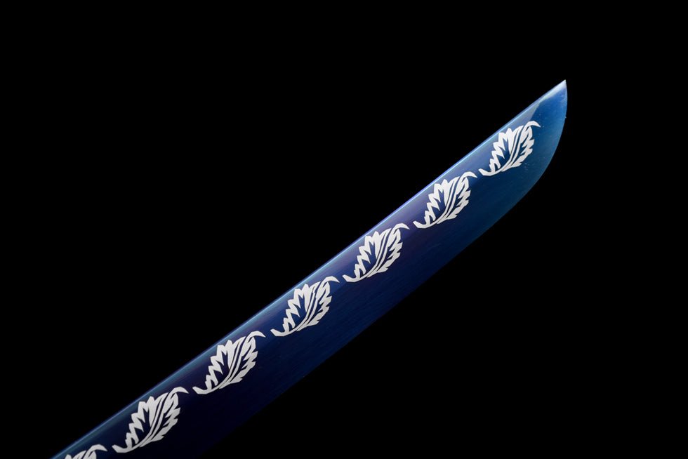 Katana Autumn Moon Spring Steel Blue Blade Silver 秋月 | KatanaSwordArt Katana For Sale