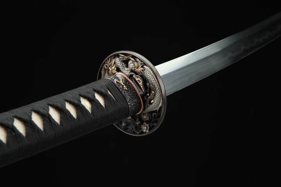 Katana Azure Dragon Blue Flame Damascus Steel Clay Tempered 藍龍 | KatanaSwordArt Katana For Sale 2025