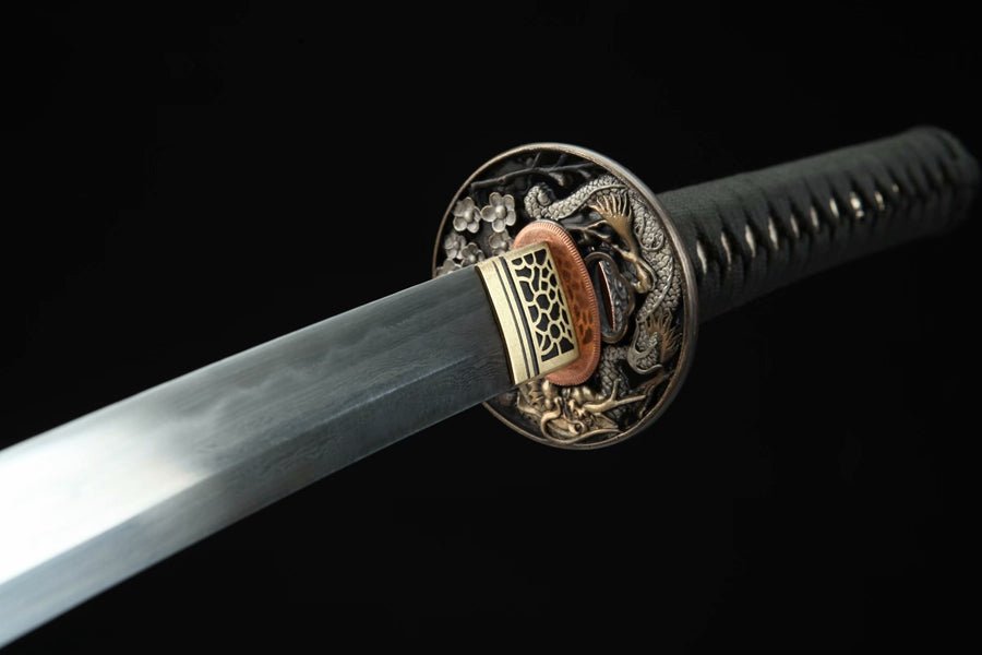 Katana Azure Dragon Blue Flame Damascus Steel Clay Tempered 藍龍 | KatanaSwordArt Katana For Sale 2025