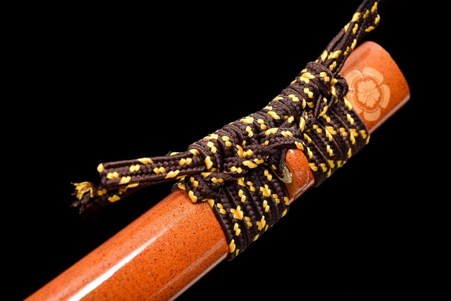 Katana Azure Dragon Damascus Folded Clay Tempered Orange Saya 蒼龍 | KatanaSwordArt Katana For Sale 2025