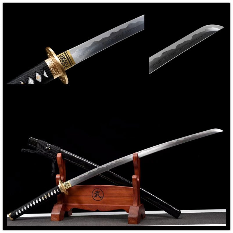 Katana Bawang Damascus Folded Black Saya 霸王 | KatanaSwordArt Katana For Sale 2025