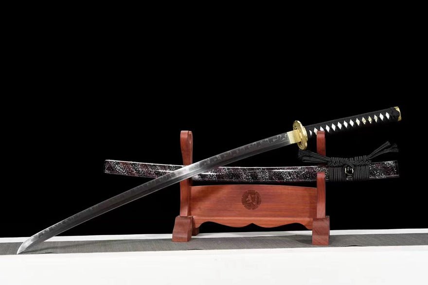 Katana Black Bamboo T10 Clay Tempered Black Saya 黑竹 | KatanaSwordArt Katana For Sale