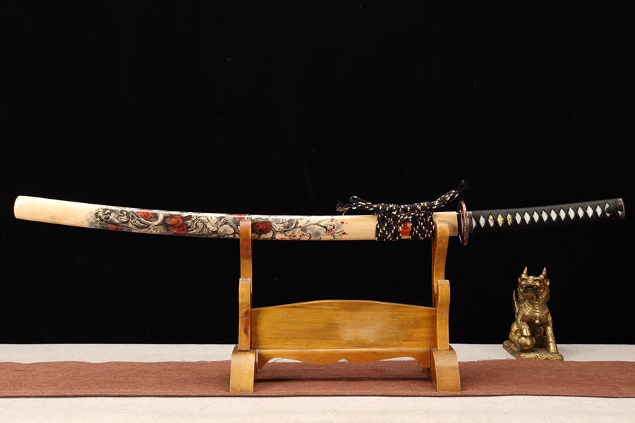 Katana Black Rose T10 Clay Tempered Black Blade 黑玫 | KatanaSwordArt Katana For Sale 2025