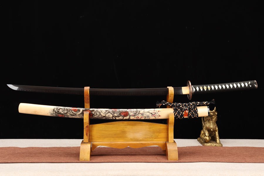 Katana Black Rose T10 Clay Tempered Black Blade 黑玫 | KatanaSwordArt Katana For Sale 2025