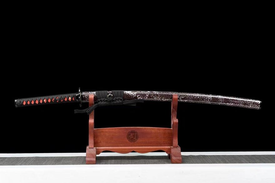 Katana Blood Eagle Damascus Folded Steel Brown Saya 血鷹 | KatanaSwordArt Katana For Sale