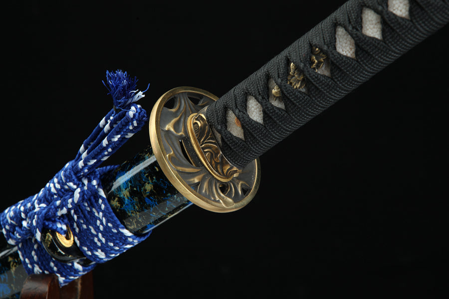 Katana Ripple Pattern Australia Katana Lianzuo Damascus Folded Circle Pattern 蓮座 | Hand ...