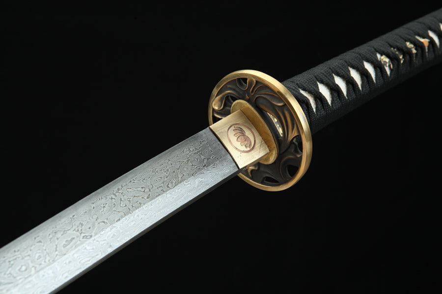 Katana Ripple Pattern Australia Katana Lianzuo Damascus Folded Circle Pattern 蓮座 | Hand ...
