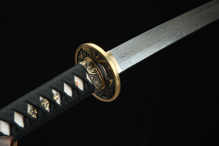 Katana Lianzuo Damascus Folded Circle Pattern 蓮座 | KatanaSwordArt Katana For Sale 2025