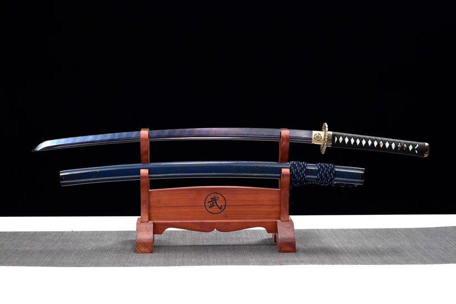 Katana Canyue Damascus Folded Blue Blade 殘月 | KatanaSwordArt Katana For Sale 2025