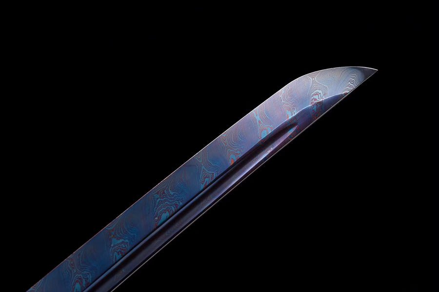 Katana Canyue Damascus Folded Blue Blade 殘月 | KatanaSwordArt Katana For Sale 2025